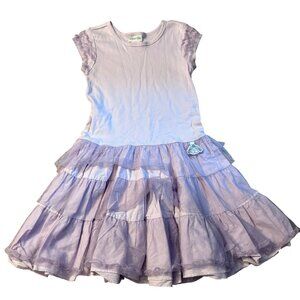 Naartjie Girls Lavender Cap Sleeve Ruffle Dress XL 7 Years